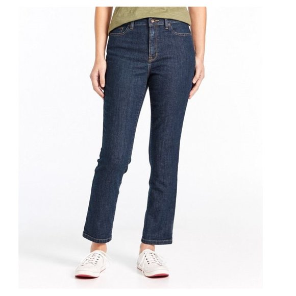 NWT Lands End Womens Low Rise Ankle Jeans Deep Blue Size 8 29/30W $80 KK128 - Picture 1 of 1